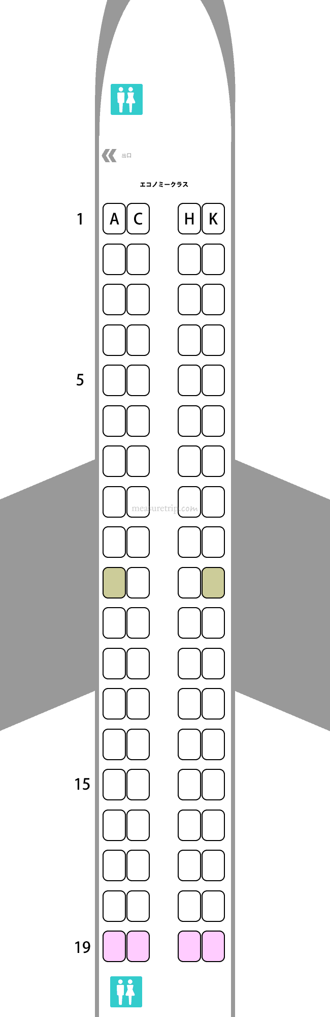 JAL エンブラエル E170 / 座席マップ