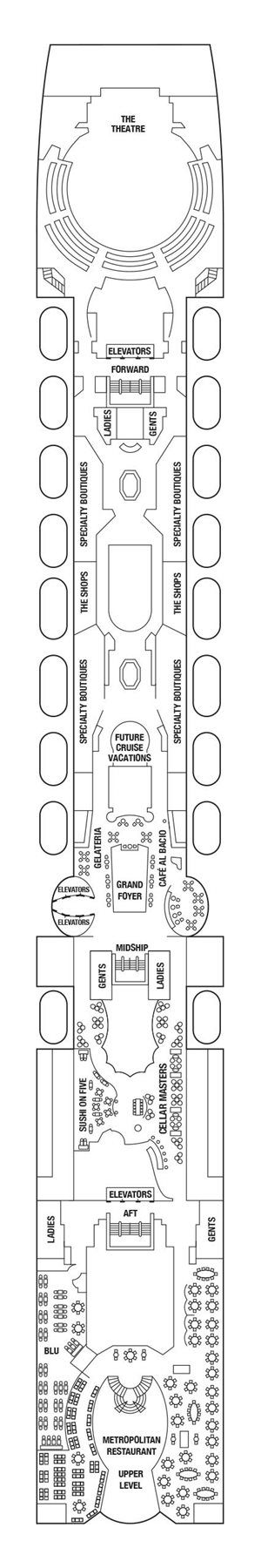 セレブリティ・ミレニアムのDeck 5：デッキプラン