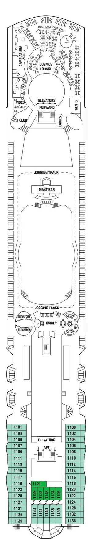 セレブリティ・ミレニアムのDeck 11：デッキプラン
