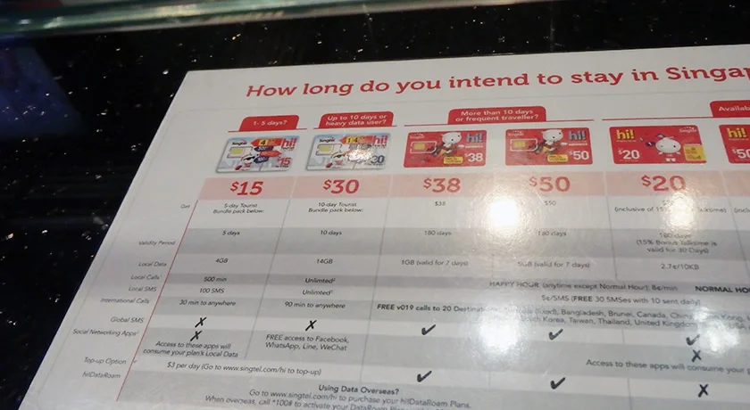 [常夏のシンガポール・クリスマス旅行記15] シンガポールでプリペイドSIMを買う