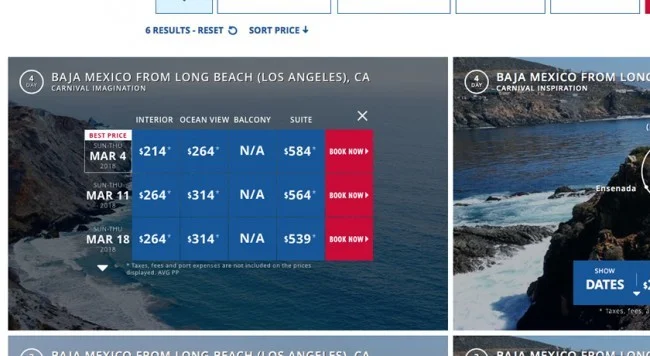 [LAからメキシコクルーズ＆ディズニーランド旅行記6] カーニバルクルーズの本サイトでの予約の仕方