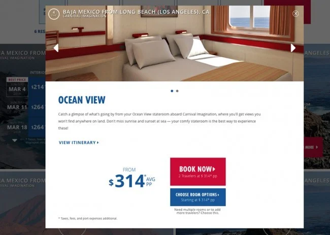 [LAからメキシコクルーズ＆ディズニーランド旅行記6] カーニバルクルーズの本サイトでの予約の仕方