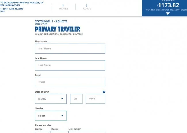 [LAからメキシコクルーズ＆ディズニーランド旅行記6] カーニバルクルーズの本サイトでの予約の仕方