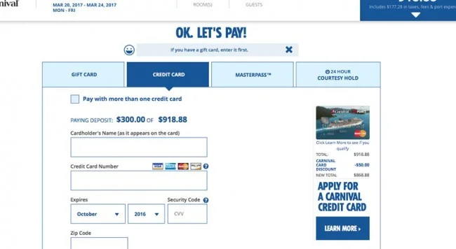 [LAからメキシコクルーズ＆ディズニーランド旅行記6] カーニバルクルーズの本サイトでの予約の仕方