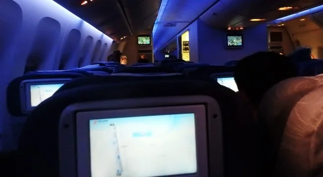 [LAからメキシコクルーズ＆ディズニーランド旅行記18] 中国国際航空CA983便(B777-300ER)のエコノミーの機内と機内食 | 搭乗記