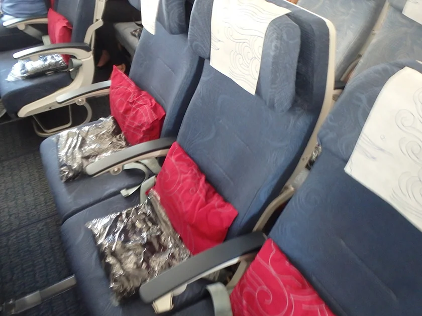 [LAからメキシコクルーズ＆ディズニーランド旅行記69] 中国国際航空 CA888便(B787-9)の機内の様子と機内食