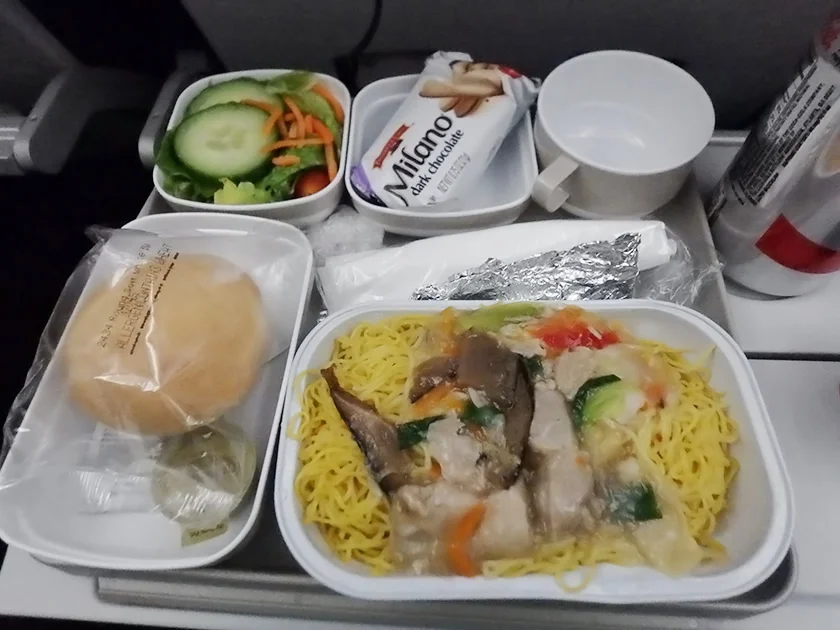 [LAからメキシコクルーズ＆ディズニーランド旅行記69] 中国国際航空 CA888便(B787-9)の機内の様子と機内食