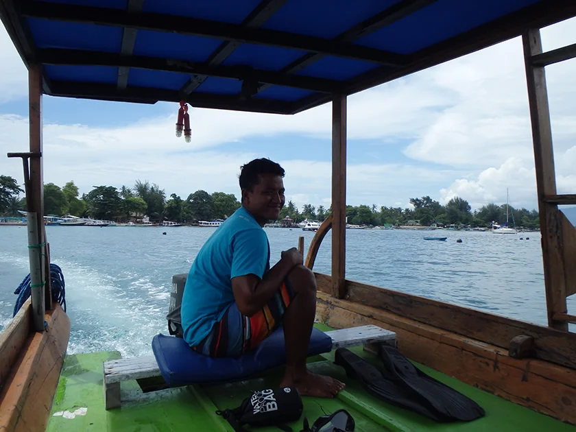 [インドネシアのパリピ秘境・ギリ島旅行記40] 初めてのボートシュノーケルを終えて。
