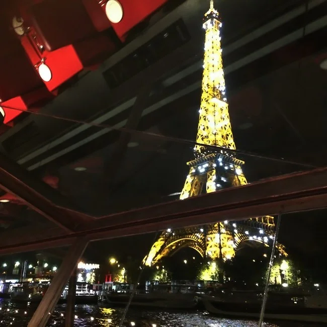 【エミレーツ航空の日本ーフランス1.9万円の激安航空券で行く パリ 旅行記 ブログ 59】セーヌ川から見るパリの夜景とバイオリンの音色。