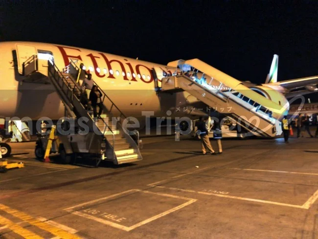 [北欧とアフリカを巡る年末年始の冒険旅行記：ザンジバルビーチ編57] 夜のエチオピア・アディスアベバ国際空港