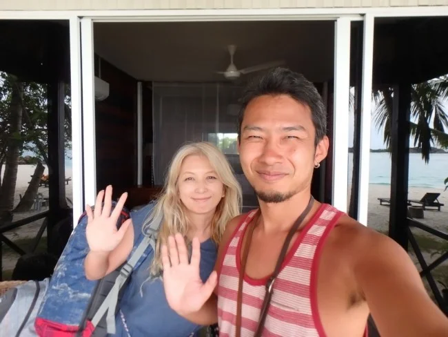 [マレーシアの秘境離島・レダン島GW旅行記58] Wisana Village リゾートをチェックアウト。ボートの時間まで空いた部屋を使っていいらしい。ラッキー！