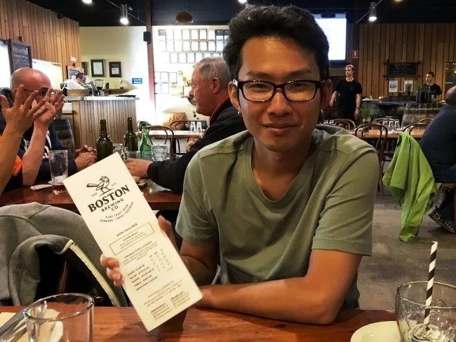【海外旅行LIVE | 18年9月21日】数々の受賞歴を持つワイナリー「Boston Brewing Co.」で夕食を。