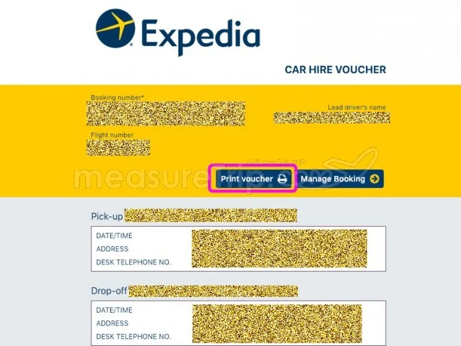 Expediaレンタカーで予約確認書を英語でプリントアウトする方法