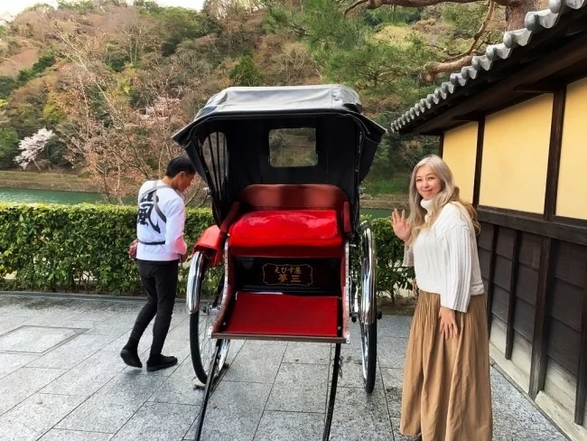 えびす屋さんの人力車で京都・嵐山観光＆京都の四季を満喫！【京都観光】