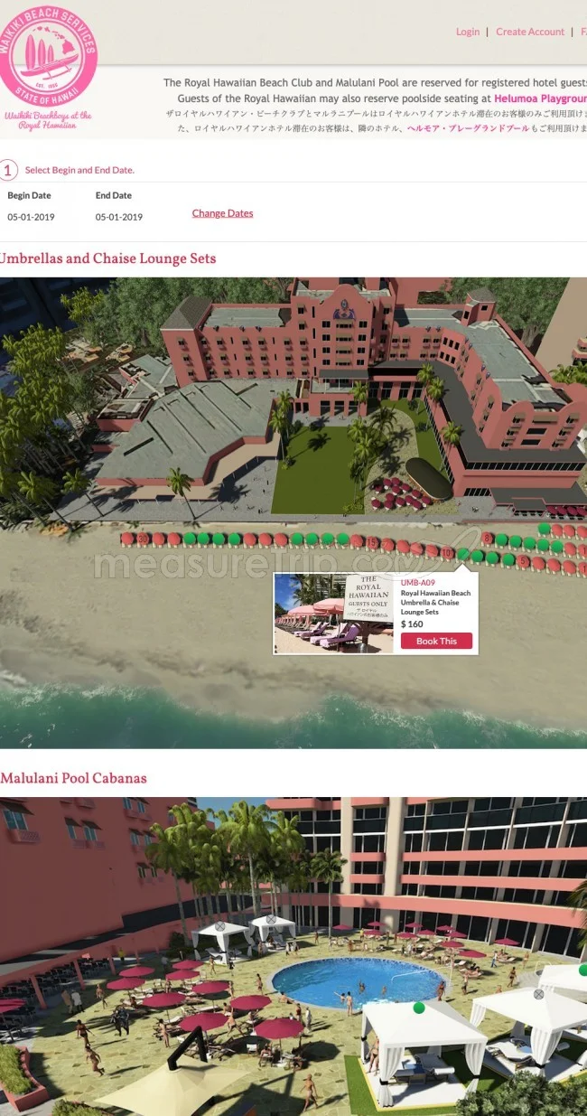 ロイヤルハワイアンホテル宿泊者限定!ワイキキビーチのピンクパラソル