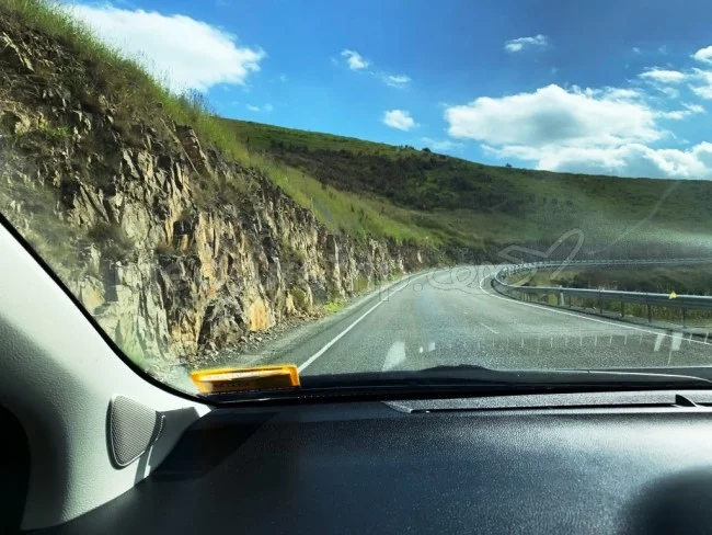 [年末年始のニュージーランド・テカポ湖に世界一の星空を見に行く旅行記32] 車の窓から流れてくるニュージーランドののどかな自然の風景。