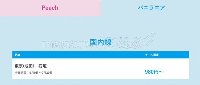 【緊急！格安航空券セール情報】バニラからピーチへ！バトンタッチサンクスセールで東京ー北海道が820円！