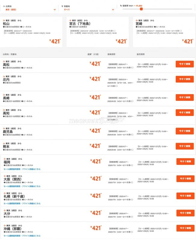 【緊急！格安航空券セール情報】ジェットスターが片道421円からのタビ活セール始めるよー！
