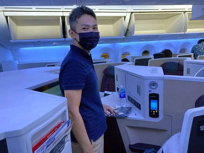 【JALハワイ コロナ後】B789 ビジネスクラス JL74 羽田→ハワイ・ホノルル の機内の様子と機内食 JAL SKY SUITE Ⅲ【飛行機の搭乗記】
