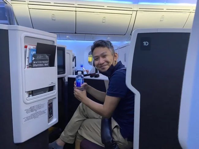 【JALハワイ コロナ後】B789 ビジネスクラス JL74 羽田→ハワイ・ホノルル の機内の様子と機内食 JAL SKY SUITE Ⅲ【飛行機の搭乗記】