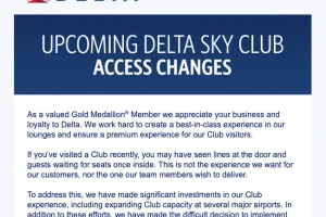 【デルタ航空】クラブラウンジアクセスの利用規約の変更【2023年2月から】