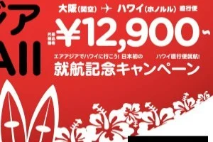 エアアジアXの日本ーハワイ線就航記念・第一便12900円を買ってみた。