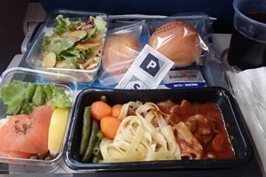 デルタ航空の機内サービスは、今まで乗った飛行機で一番回数が多いかも。機内食も非常に美味しい。