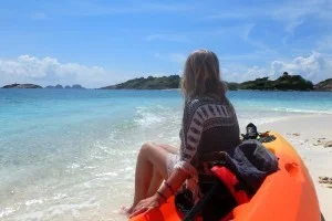 [マレーシアの秘境離島・レダン島GW旅行記52] 帰りのカヤックも大変。でもやっぱりレダン島の海は美しい。