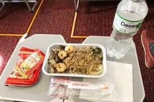 [ベトジェットで行くベトナム・ハノイ旅行記9] ベトジェットエアの機内食。見た目は悪いけどお味は・・・？