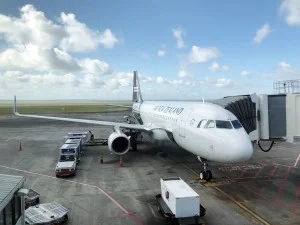 [年末年始のニュージーランド・テカポ湖に世界一の星空を見に行く旅行記87] オークランド空港に到着。国際線乗り継ぎだ！