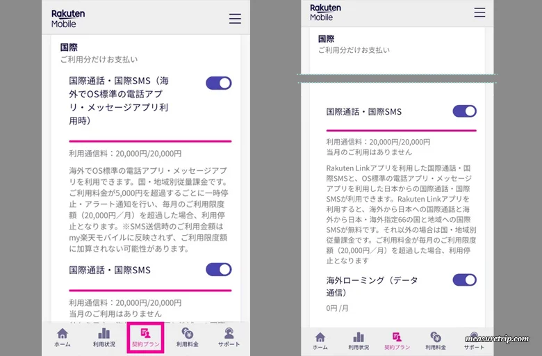 楽天モバイル 海外での利用方法